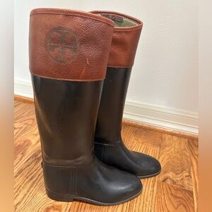 Tory Burch Black Tall Rain Boots